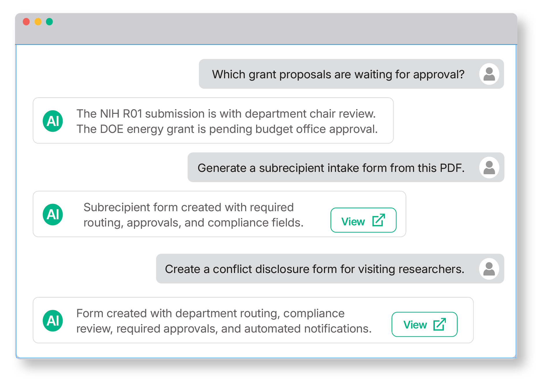 Kuali AI creating a governed research workflow from an uploaded PDF
